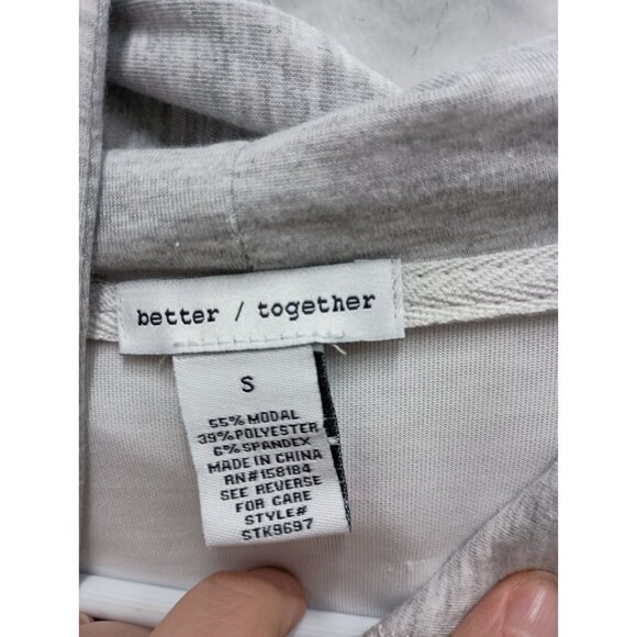 Better / Together Crop Hoodie Womens Size Small Gray Pullover Streetwear Y2K NEW - Picture 5 of 12